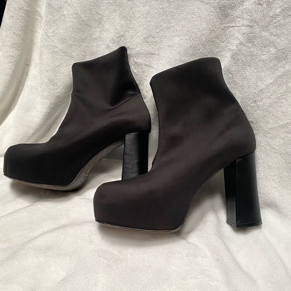 Jeffrey Campbell black sock ankle platform booties size 8 - Picture 1 of 9
